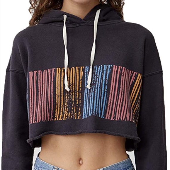 Re/Done Crop Logo Hoodie